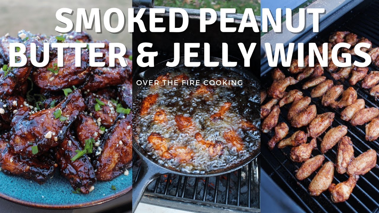 Smoked Peanut Butter and Jelly Wings Recipe | Over The Fire Cooking #shorts