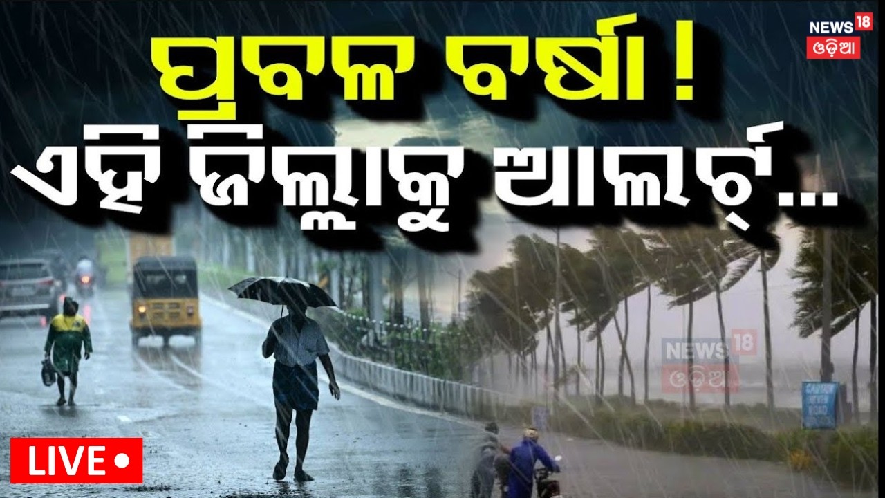 Live: ମାଡ଼ି ଆସୁଛି ପ୍ରବଳ ବର୍ଷା | Odisha Weather | Heavy Rain & Thunderstorm Alert | Odia News