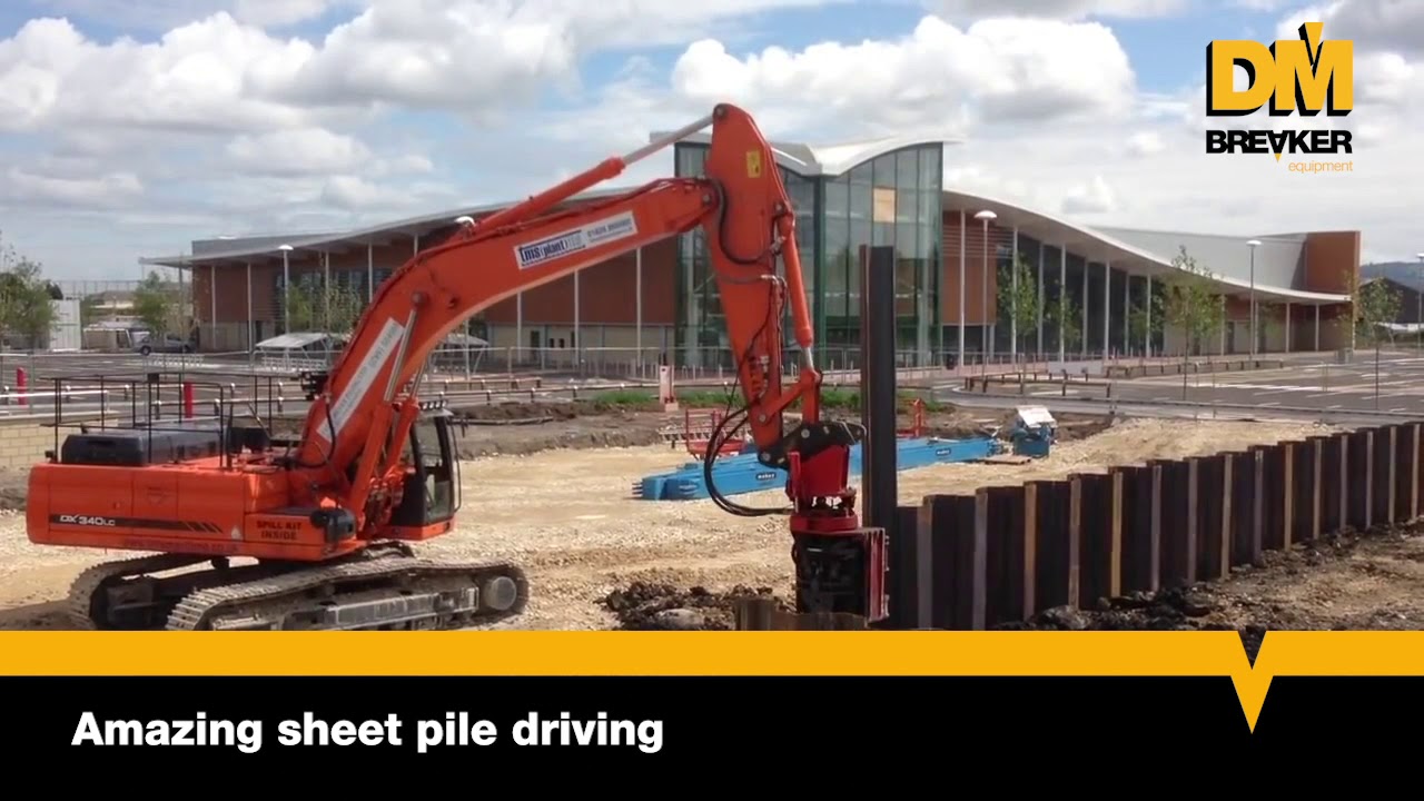 DM Breaker Equipment - Amazing sheet pile driving