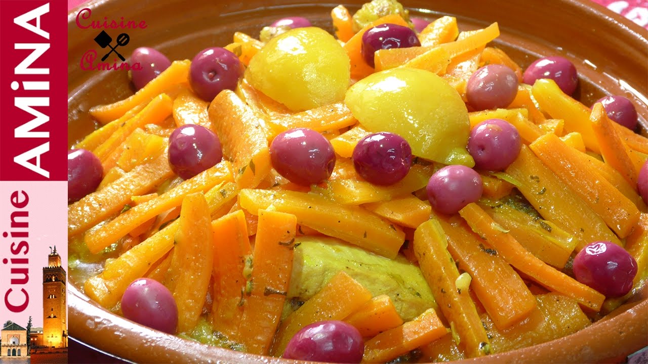 طاجين خيزو و الزيتون الأحمر لذييذ