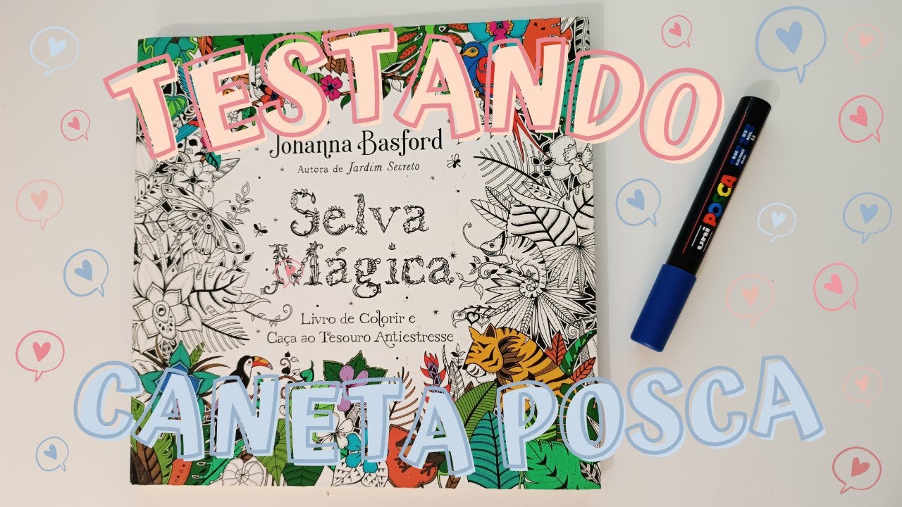 TESTANDO CANETA POSCA EM FUNDO NO LIVRO SELVA MÁGICA