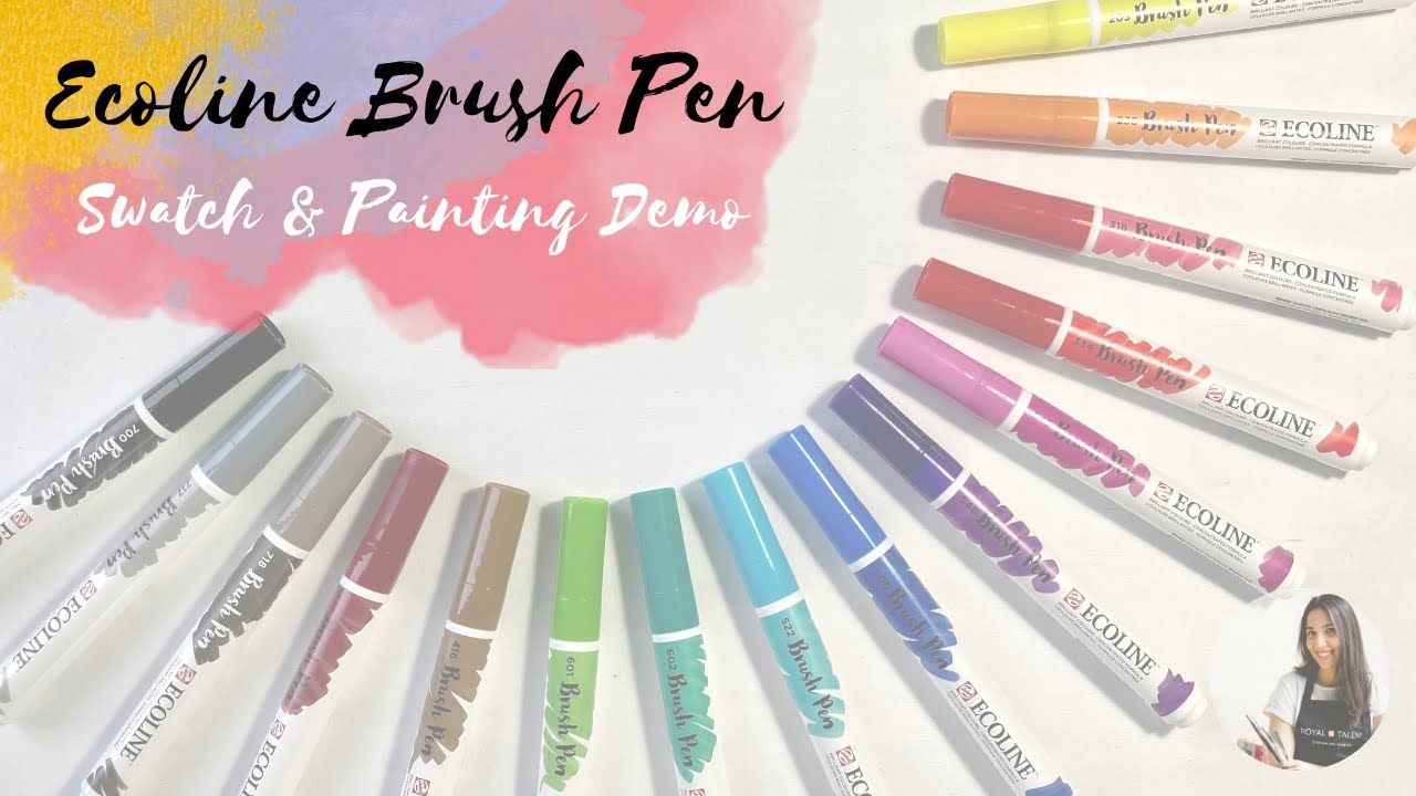 Ecoline Watercolor Brush Pen Swatch & Painting Demo of 'Flourish & Blotts' Store in Diagon Alley⚡