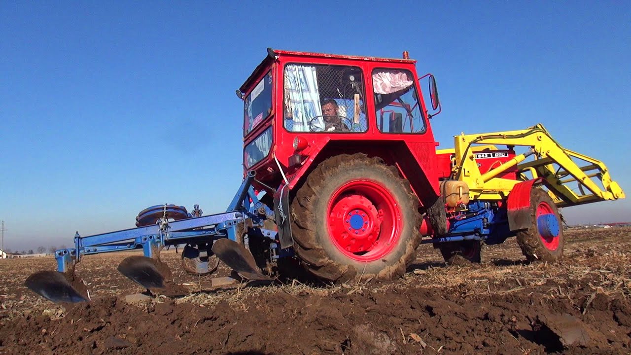 Mergem la arat în Bihor cu tractorul tricolor UTB 643 dtc-tirant central hidraulic