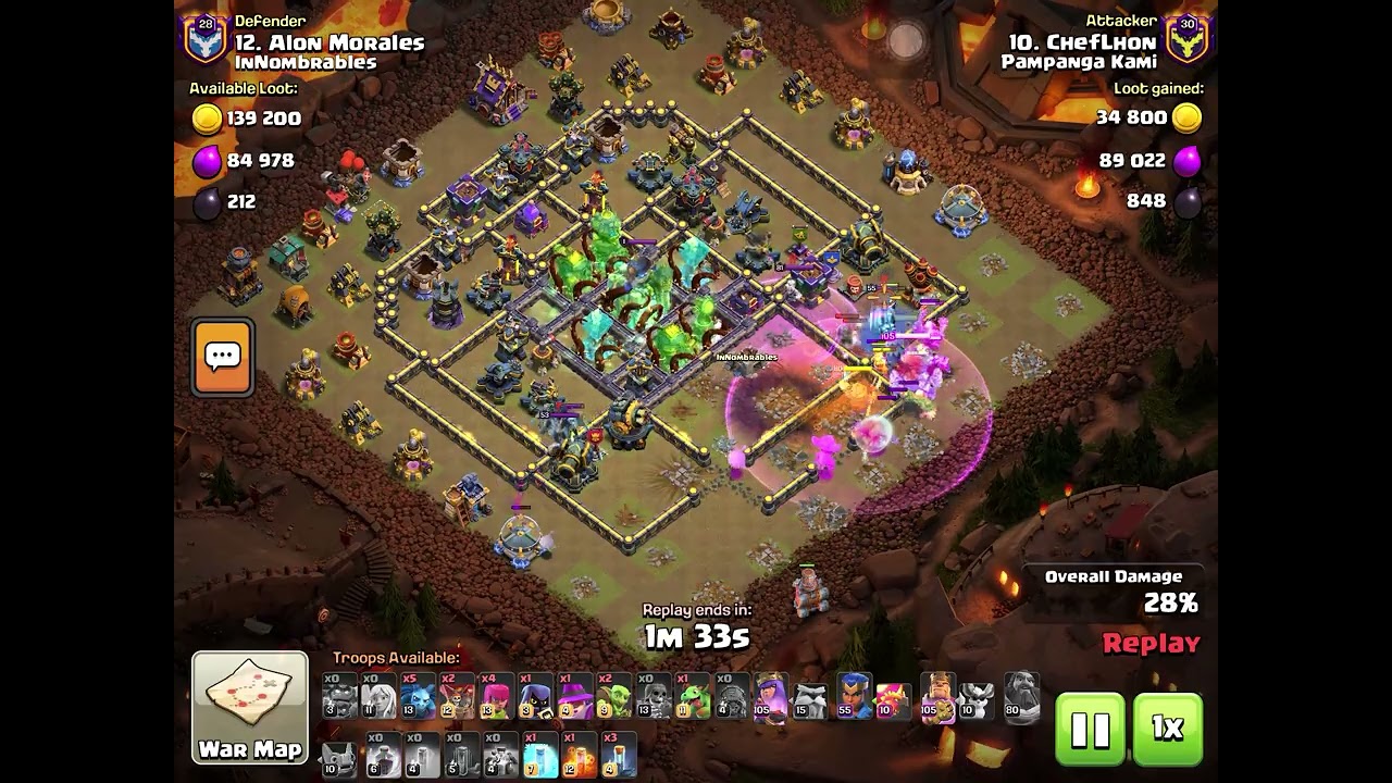 TH18 with meteor golem fire ball attack 