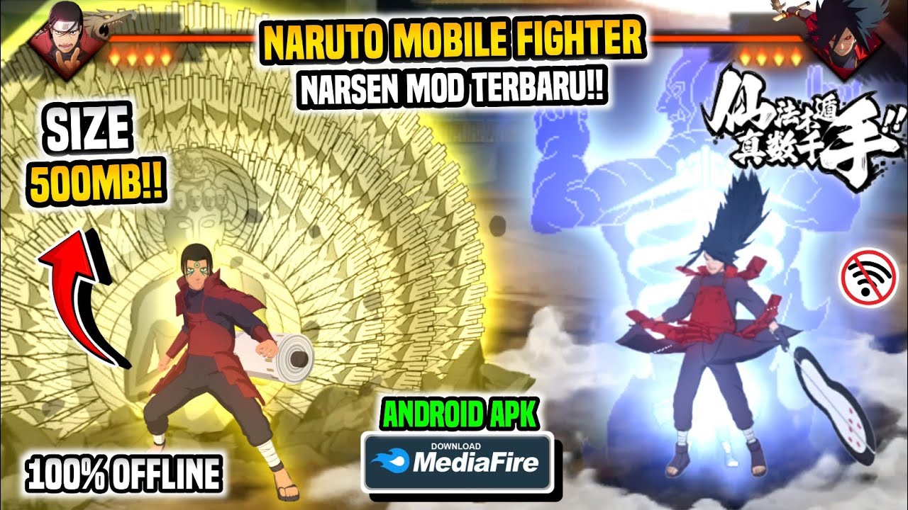 TERBARU‼️Game Naruto Mobile Fighter Android 100% Offline!! Naruto Senki Mod Full Characters