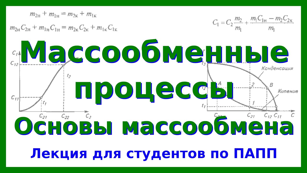 Массообменные процессы: Основы массообмена | Лекция по ПАПП