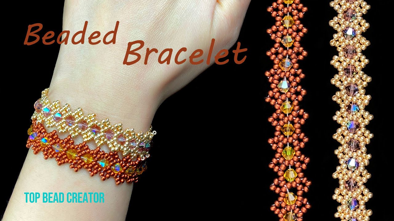 Simple Seed beads bicone bracelet, Jewerly tutorial