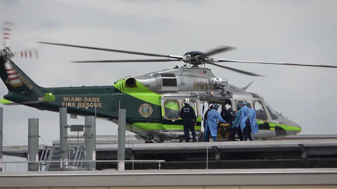 Critically injured patients Arriving by Helicopter. Homestead Traffic Accident