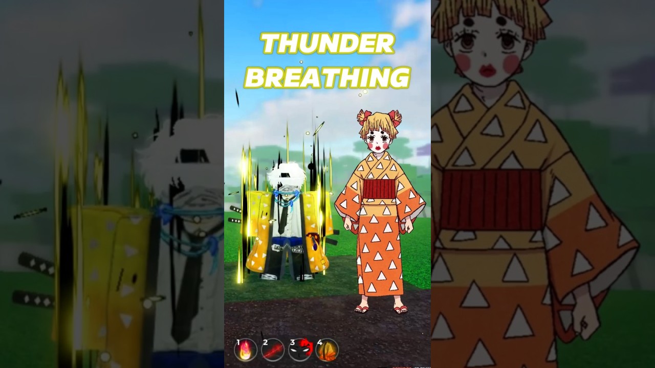 THUNDER BREATHING SHOWCASE (Weak Legacy 2) #roblox #hungergamestiktok #demonslayer