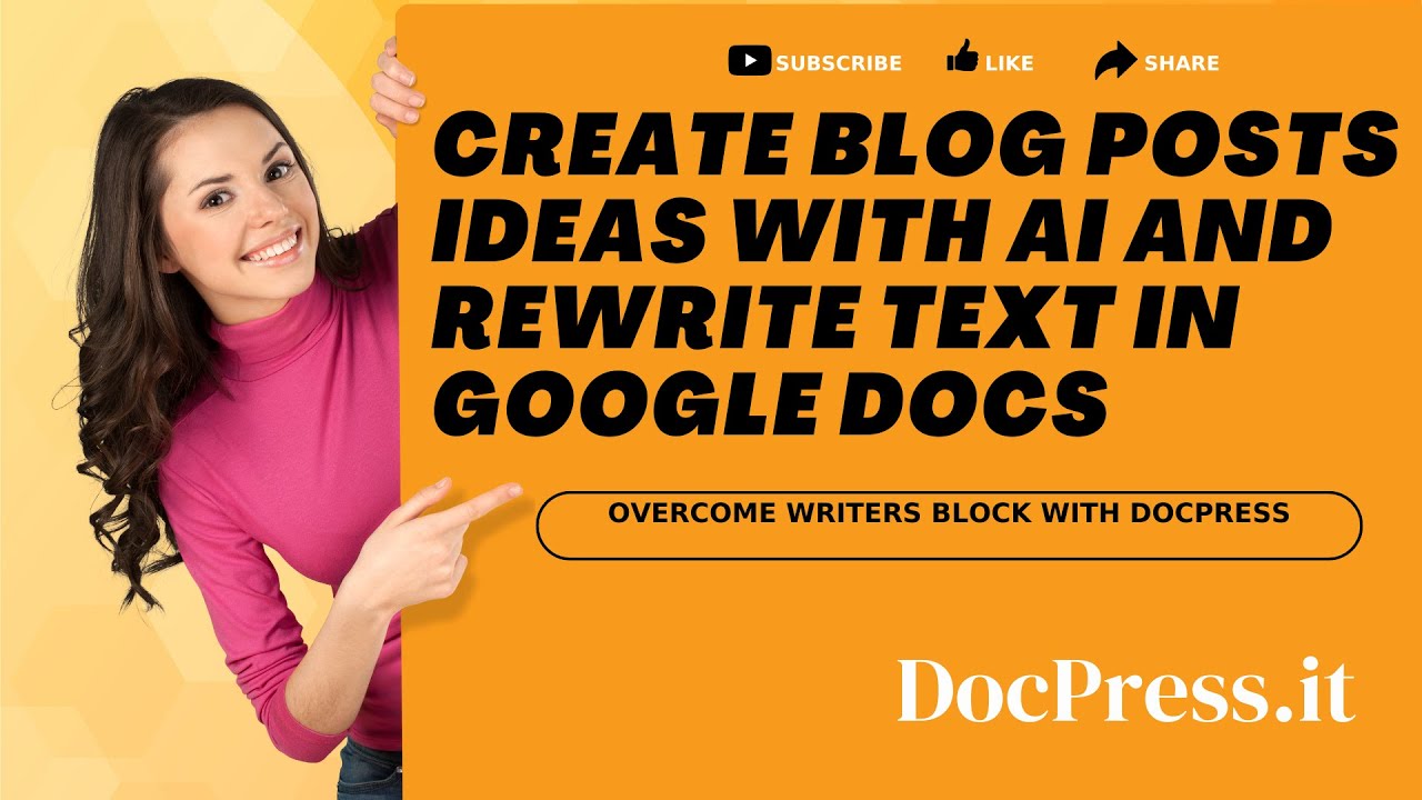 Create Blog Posts Ideas with AI and Rewrite Text in Google Docs