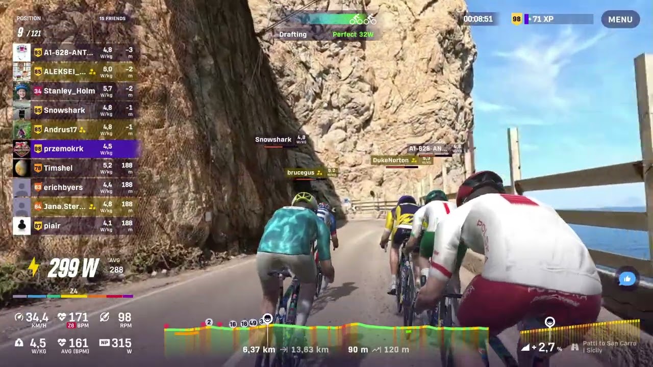 Rouvy.EU islands race B stage 7.My last race on Rouvy.i Need cure sudden deafness in my right ear.