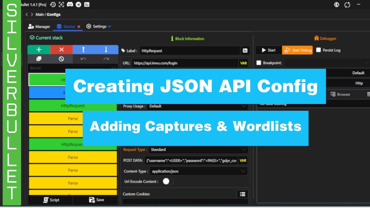 Создание конфигурации JSON API в Silverbullet 1.4.1 Pro | Добавление захватов и списков слов | @i...