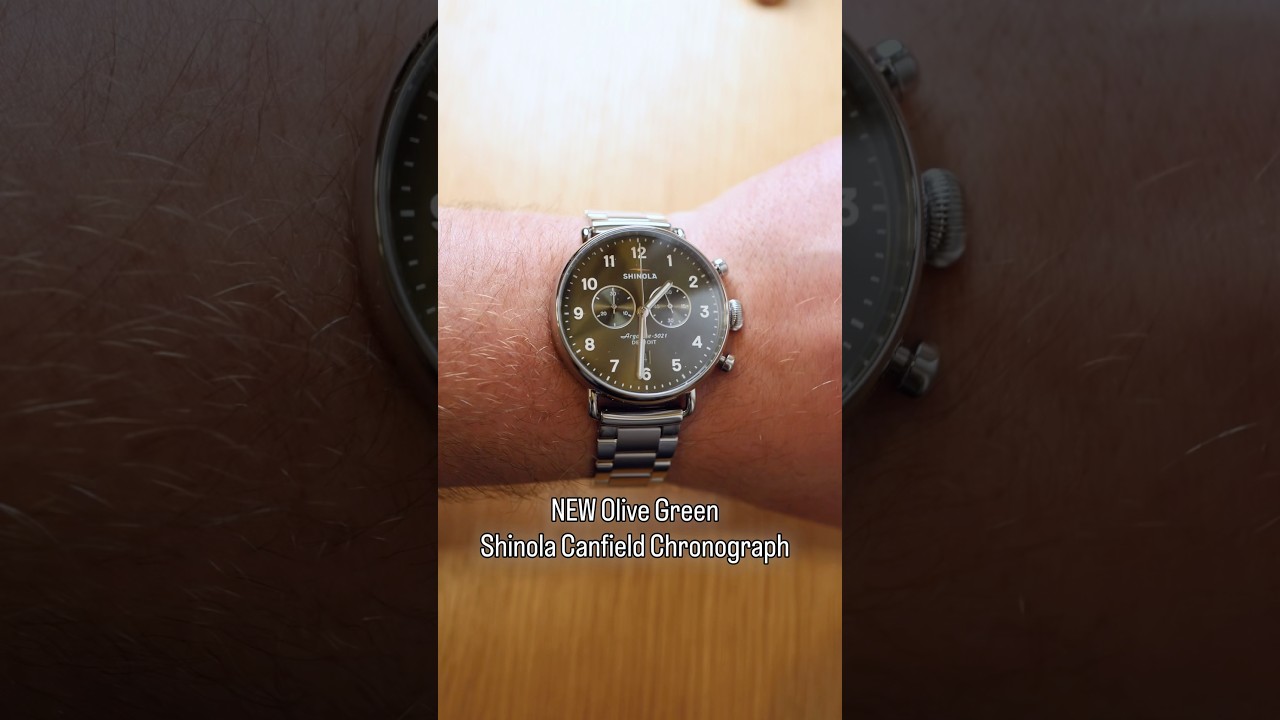 New Olive Green Shinola Canfield Chronograph! Available Now! #shinola #watch #watches