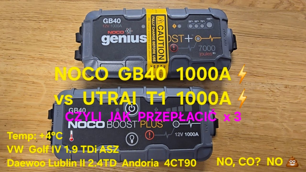 #NOCO GB40 vs NOCO GB40 vs #Utrai T1 #test najmniejszych popularnych urządzeń #booster 
