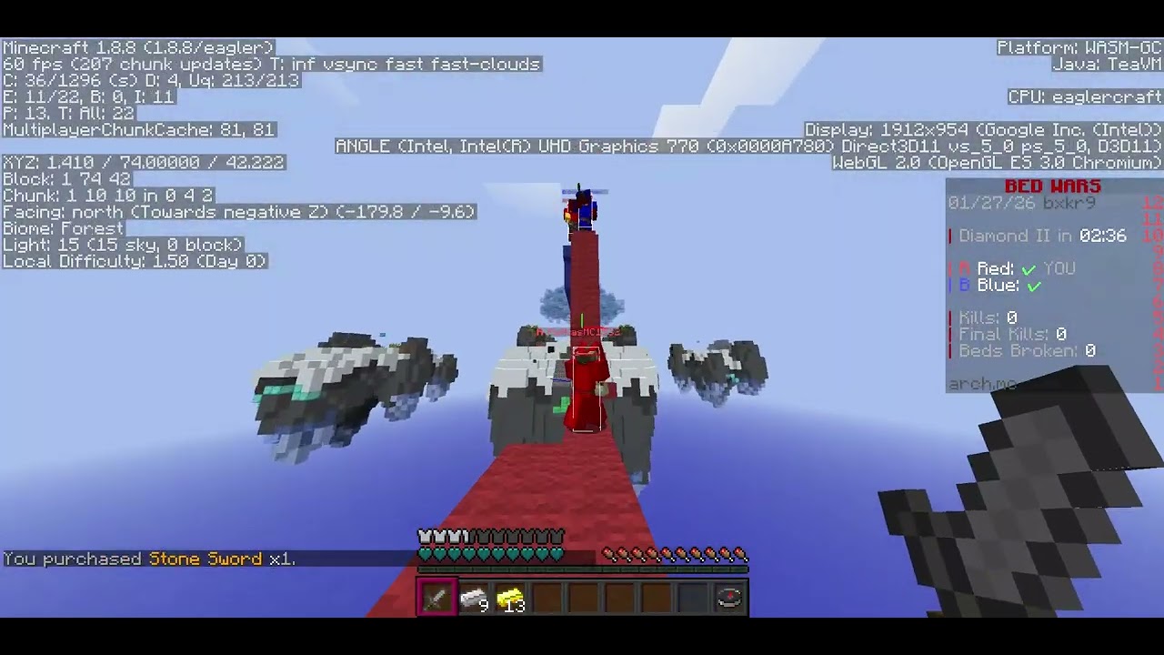 #eaglercraft #minecraft #bedwars