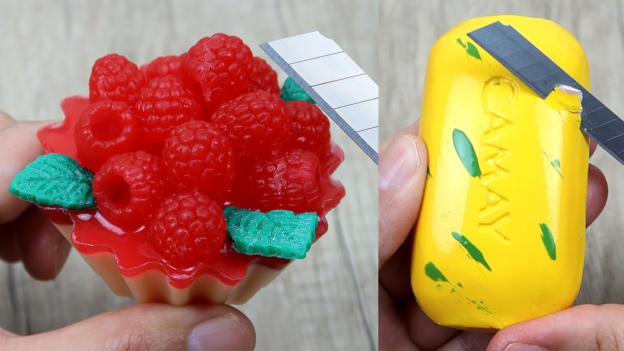 Relaxing Soap Cutting ASMR. Satisfying Soap and lipstick cutting. Corte de jabón - 744