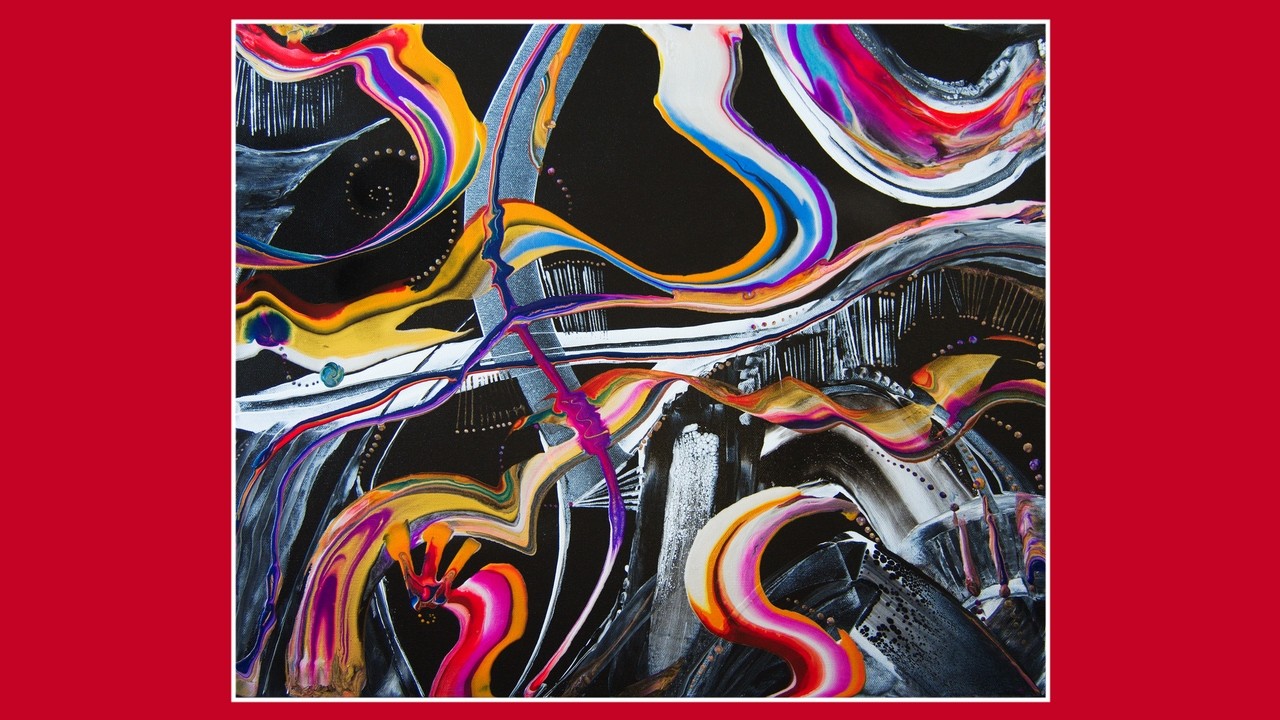 #10,118 Mixed Methods Fluid Acrylics Painting in Layers 2.28.2026 Experimental art