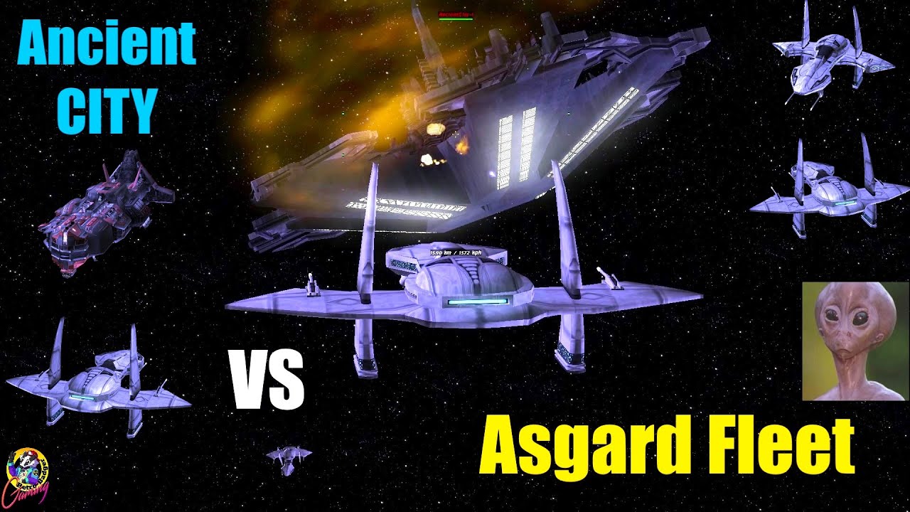 Stargate Asgard Fleet VS Ancient City - Both Ways - Stargate & Star Trek Ship Battles
