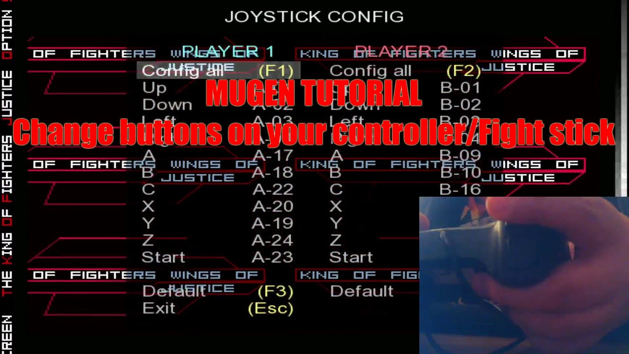 Mugen Tutorial - How to change buttons on your controller/Fight stick