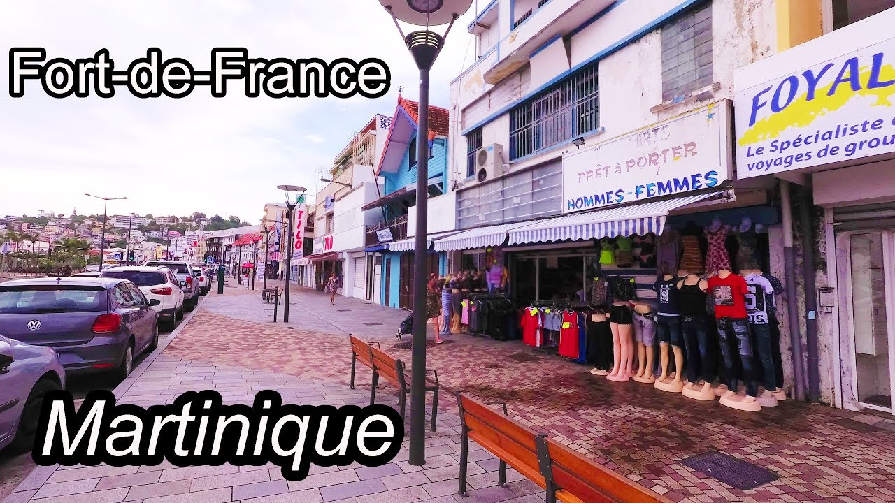 (part 2) Martinique Island - Walking in Fort-de-France the Capital 2017 4K