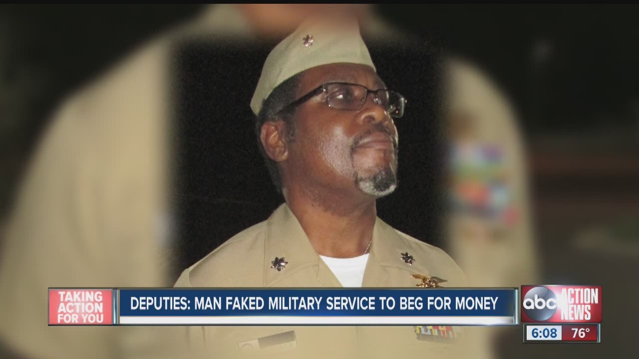 Civilian used Navy uniform, awards, to beg