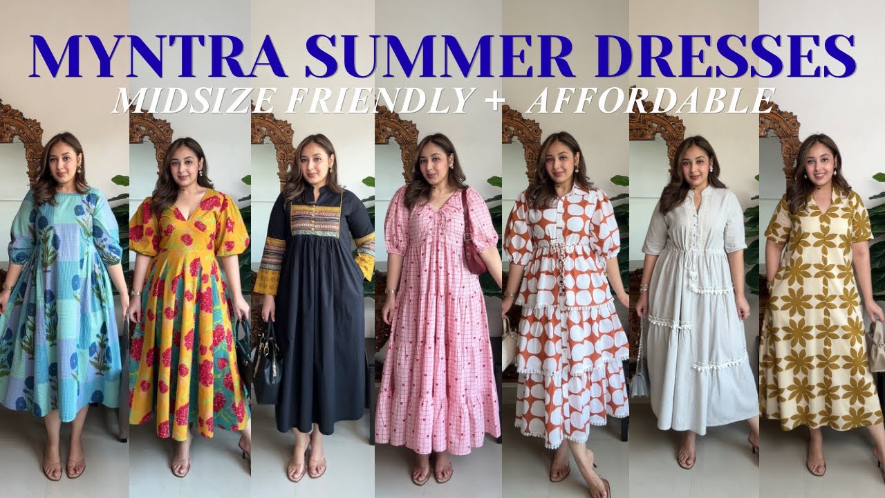 Самые красивые летние платья макси и миди от Myntra 🌸 Подходят для средних размеров и доступны по...