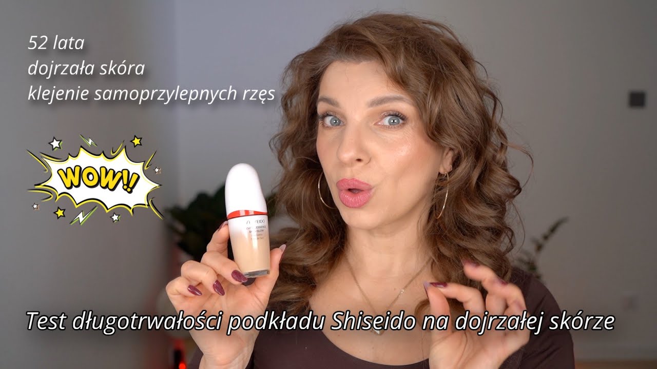 Test długotrwałości podkładu Shiseido Revitalessence Skin Glow na skórze 50 plus * kępki bez kleju
