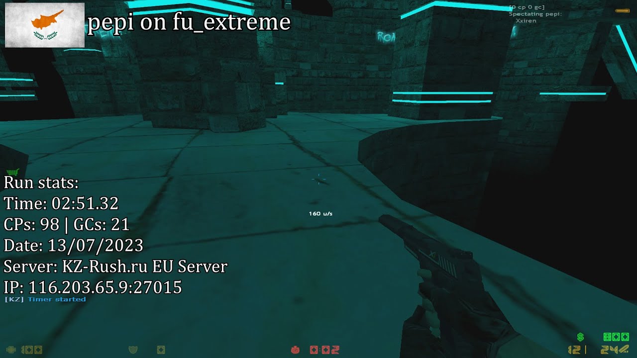 pepi on fu_extreme - Sub 3-minute run - KZ-Rush top 1. [Fastest run in the map so far]