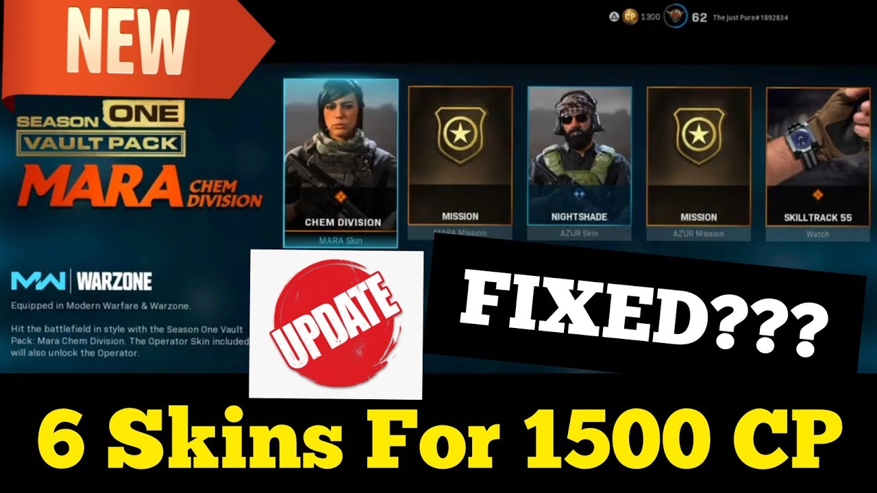 Season One Vault Pack Mara Chem Division FIXED and More? Call of Duty Modern Warfare Warzone MW CW