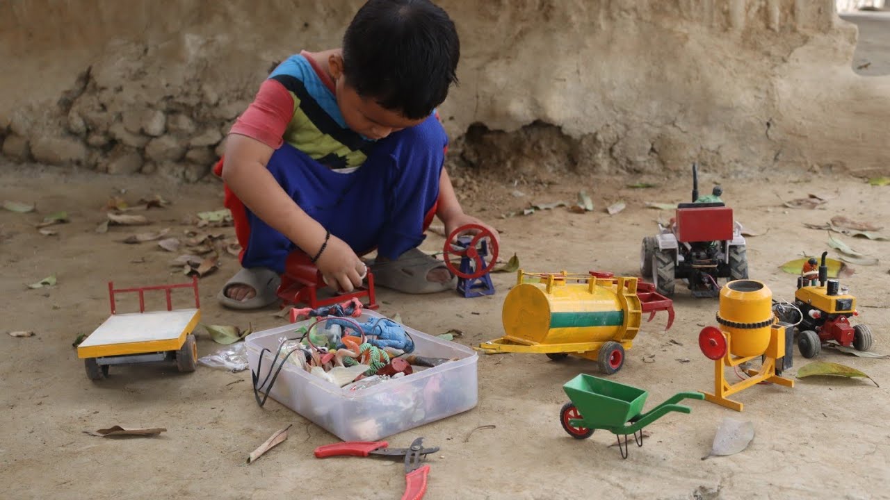Little Brother’s Mini Farm Toy Story | Tractor, Trolley & Water Tanker