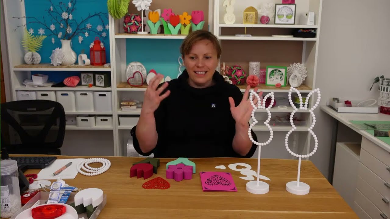 3D-Druck Dekotulpe & Ständer für Perlen-Projekte + Neue Plotterdateien Stapelblume & Blumenherz