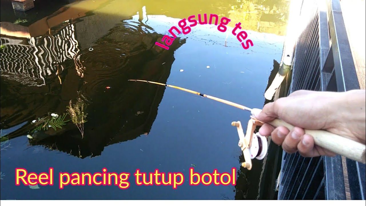 cara membuat reel pancing bahan tutup botol & stik eskrim