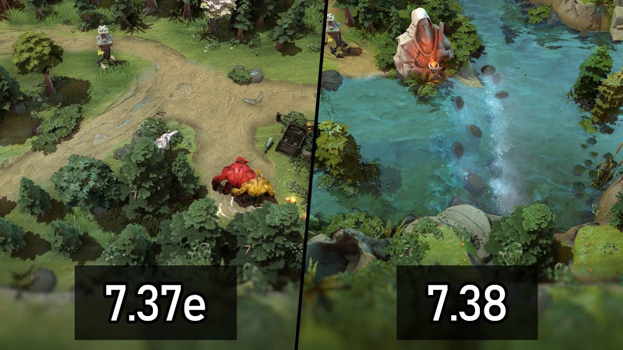 Dota 2 - Map Comparison: 7.37e (Old) vs. 7.38 (New)