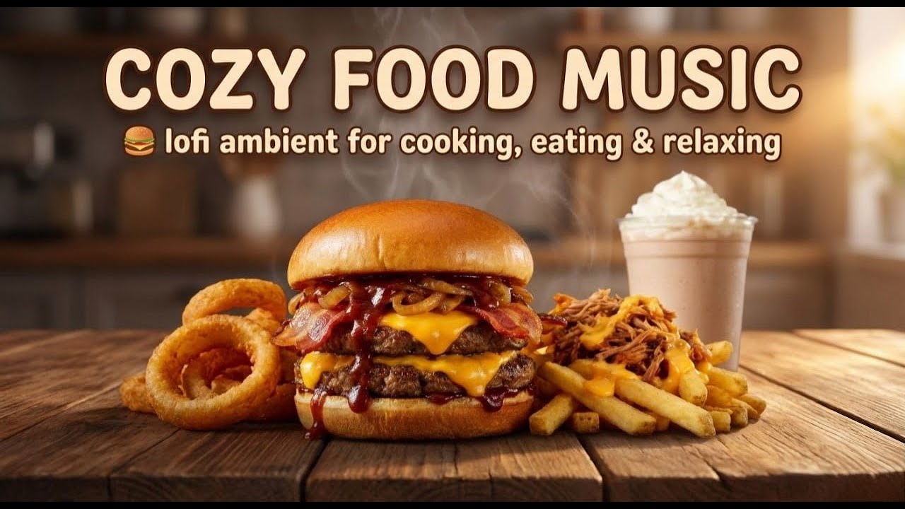 Cozy food music 🍔 lofi ambient for cooking, eating & relaxing
