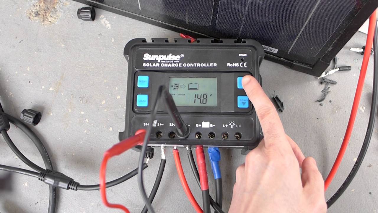 Solarladeregler ENS12/24-30D Solarpanel 200Watt 5Amper Ladetest in schlechte Wetter