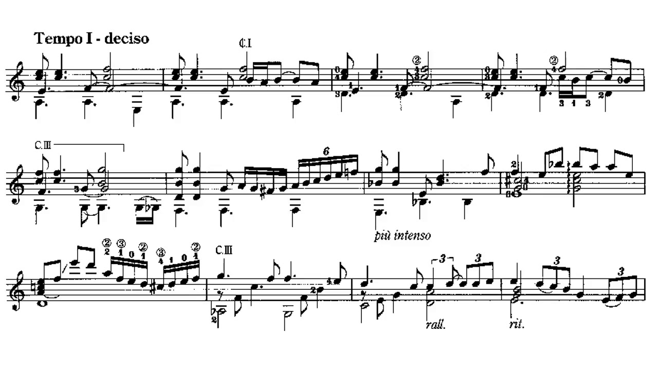 Astor Piazzolla - Invierno Porte&ntilde;o for Guitar (Arr. Sergio Assad) - Score video