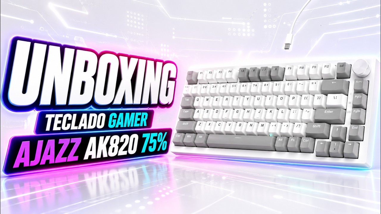 Teclado Gamer Mecânico Ajazz AK820 75% - Unboxing e Primeiras Impressões!