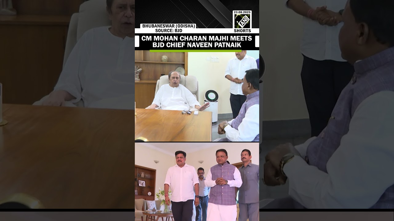 Odisha CM Mohan Charan Majhi meets BJD chief Naveen Patnaik at his residence in Bhubaneswar