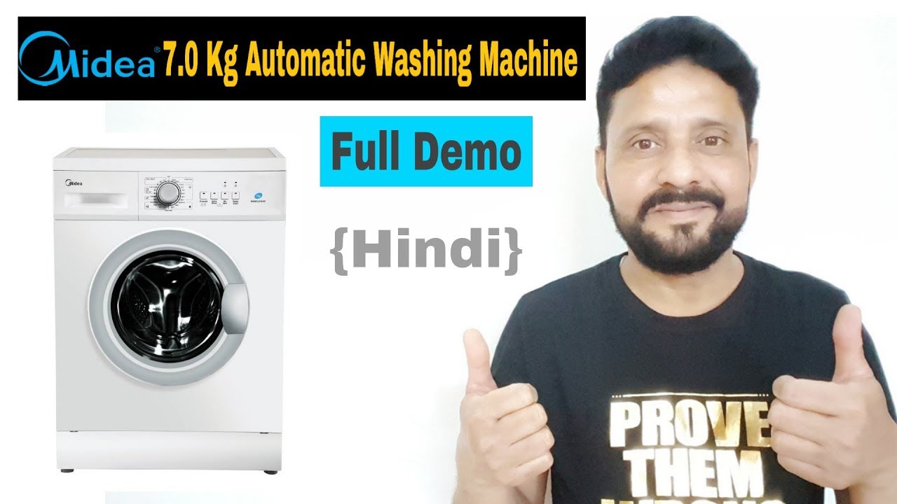 Midea 7 KG Automatic Front Loading Washing Machine | How to wash Clothes | Full Demo | Hindi
