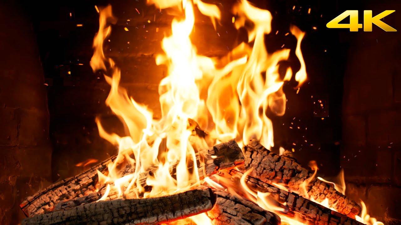 🔥 Камин с самым уютным огнём, 12 часов тепла и атмосферы для снежных вечеров (Fireplace 4K)