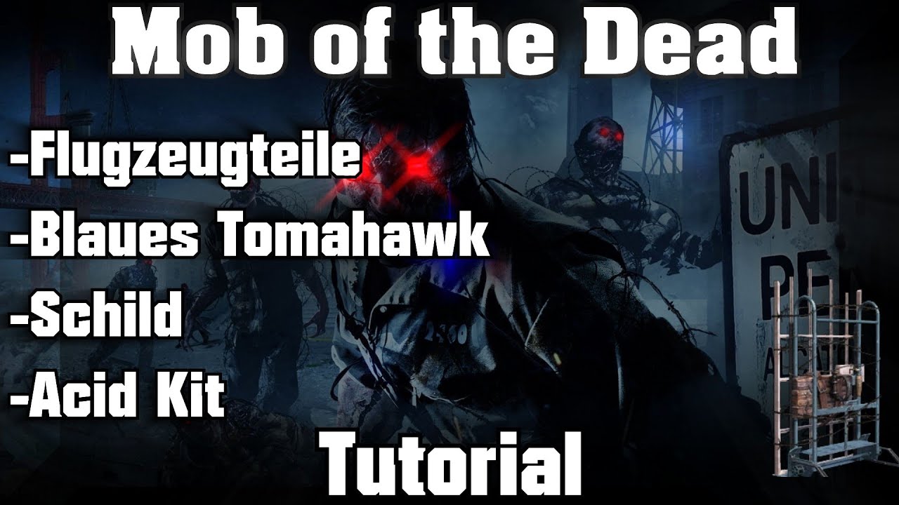 Mob of the Dead: Tutorial - bester Start, alle Flugzeugteile, blaues Tomahawk, Schild, Acid Kit