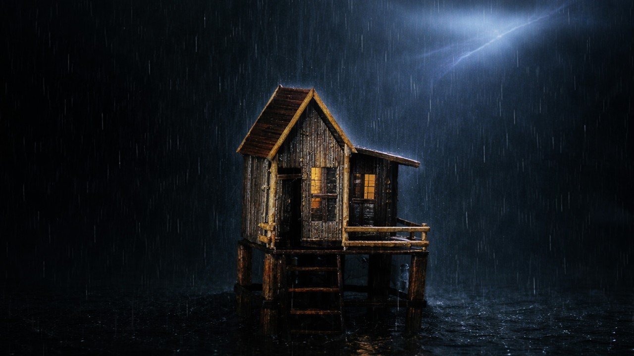 Bye Insomnia 🌧️ Soft Rain ASMR for Deep Sleep | Gentle Night Rain with Distant Thunder