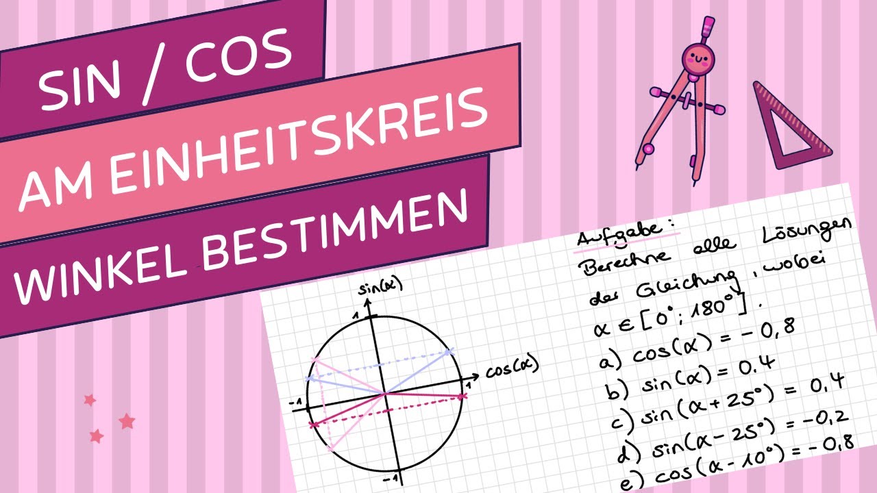 Aufgaben zum Üben: Winkel bestimmen, Sinus und Kosinus am Einheitskreis