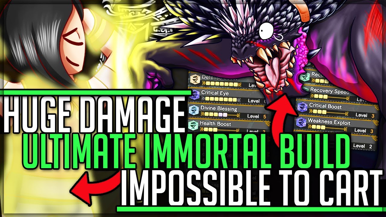 Ultimate Immortal Build - Huge Damage + AFK = Never Cart - Monster Hunter World Iceborne! #iceborne