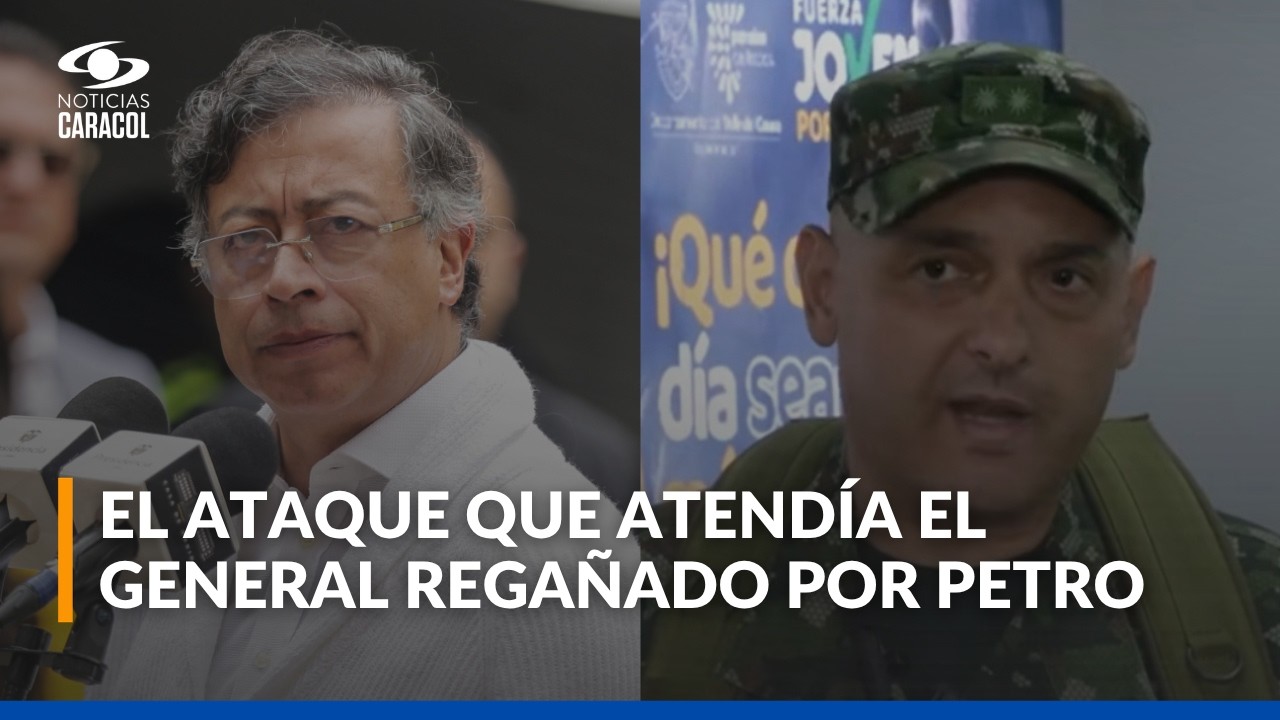 Pol&eacute;mica por el rega&ntilde;o del presidente Gustavo Petro a un general del Ej&eacute;rcito en Cali