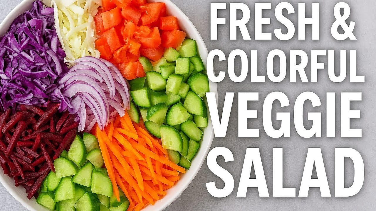 Colorful Fresh Veggie Salad | Healthy & Easy Cabbage Salad Recipe 🥗 #HealthySalad #FreshVegetables 