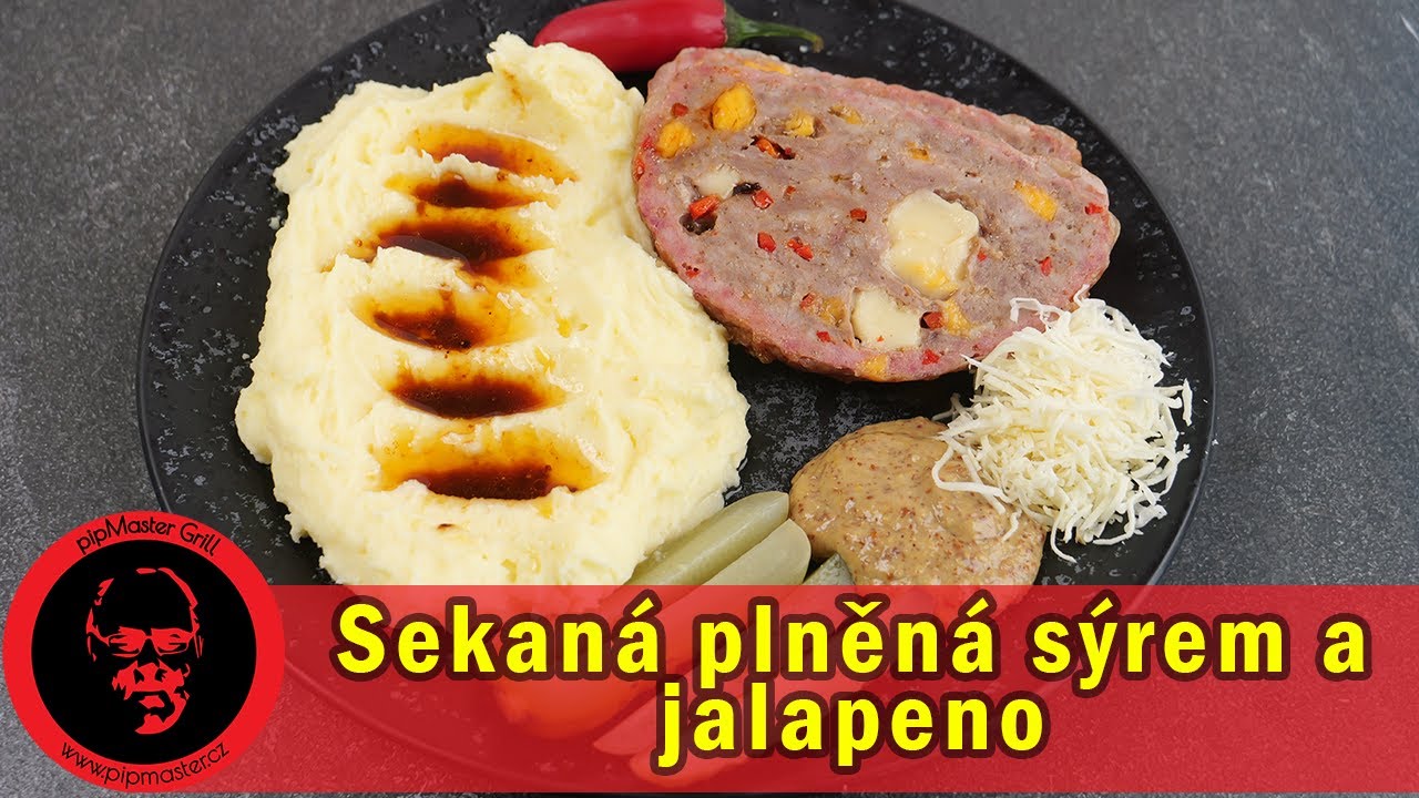 Grilovaná sekaná se sýry a jalapeňo zabalená v pobřišnici #399