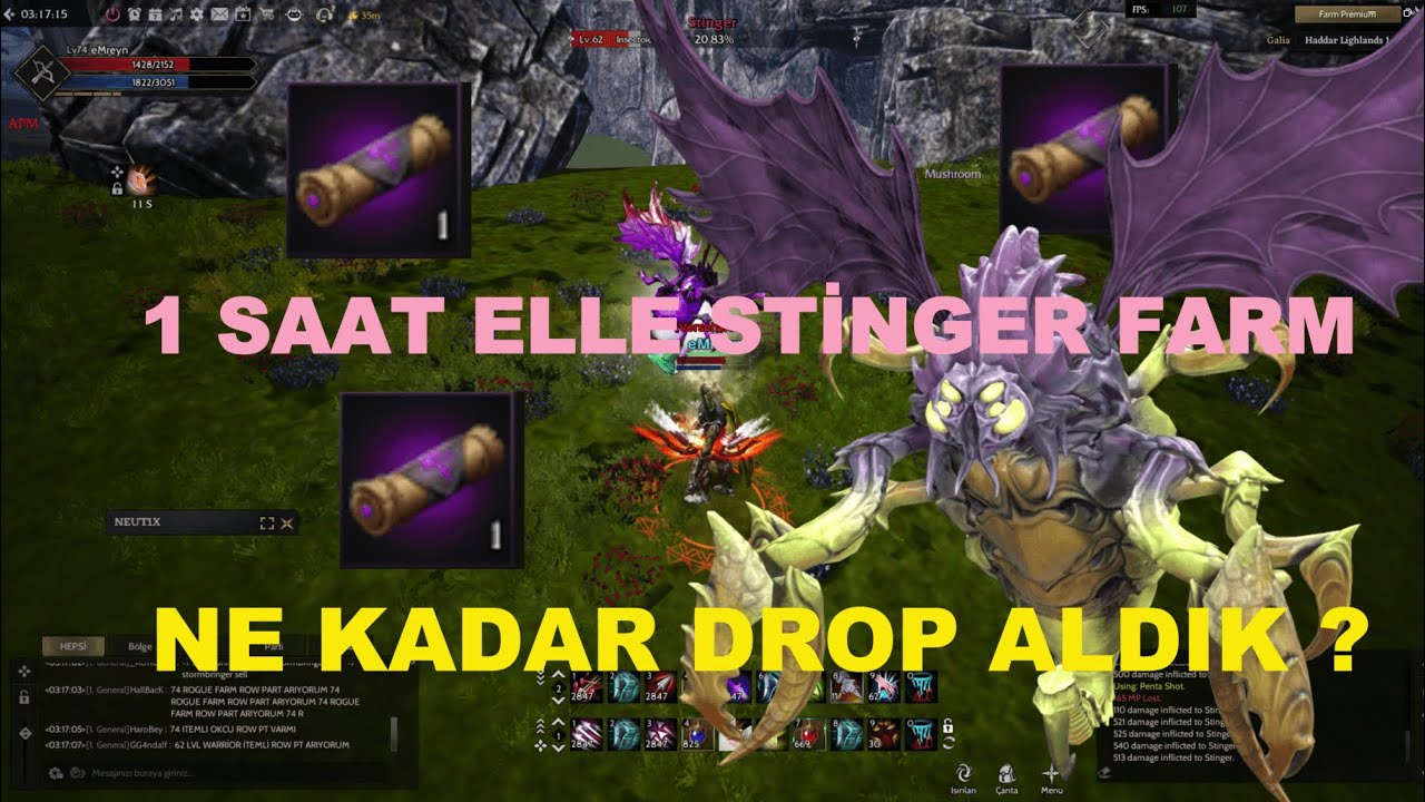 Rise Online : 1 SAAT HADDAR  ''STİNGER'' FARMI - BU SLOT KAÇMAZ !! #riseonlinefarm #riseonline