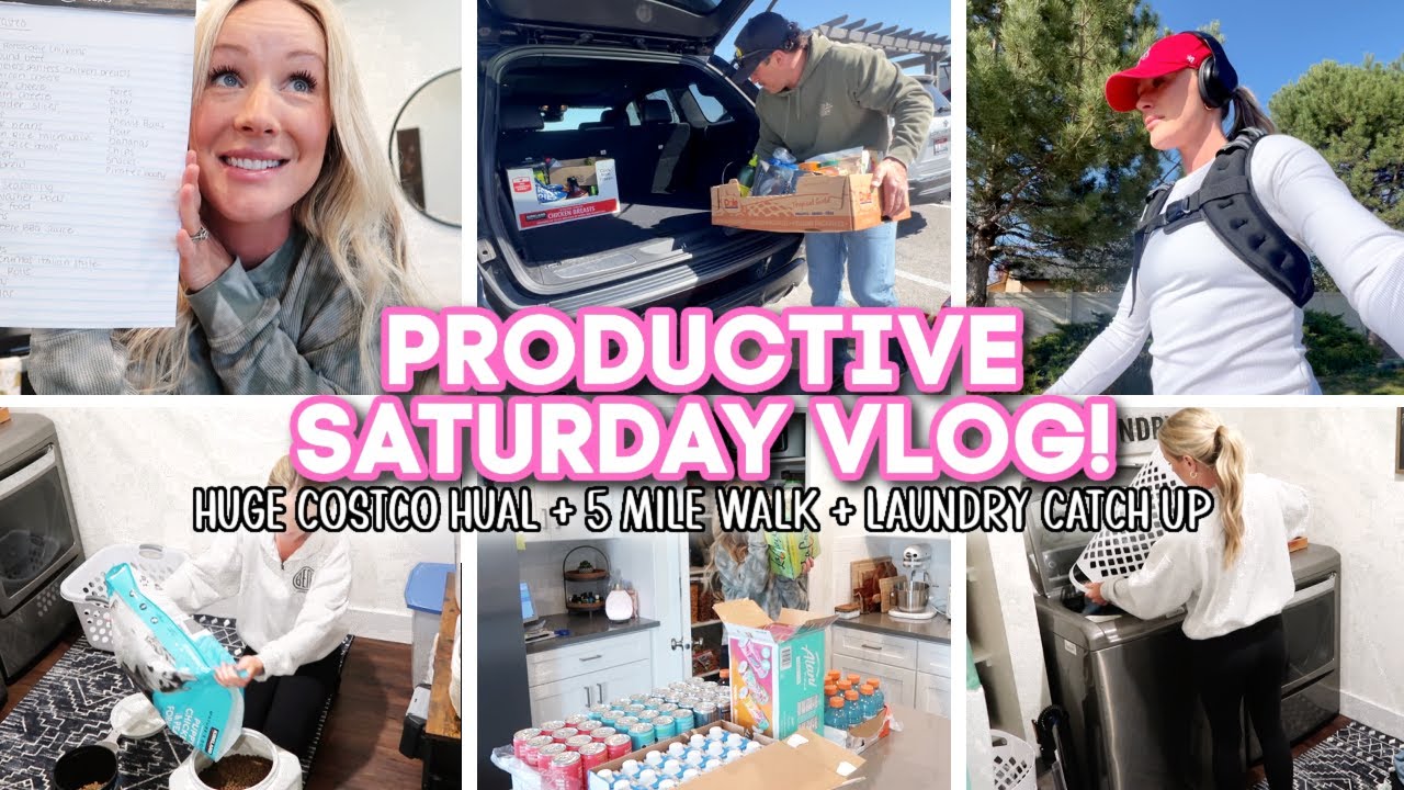 PRODUCTIVE SATURDAY VLOG! // Huge Costco Haul + 5 Mile Walk + Laundry Catch-Up