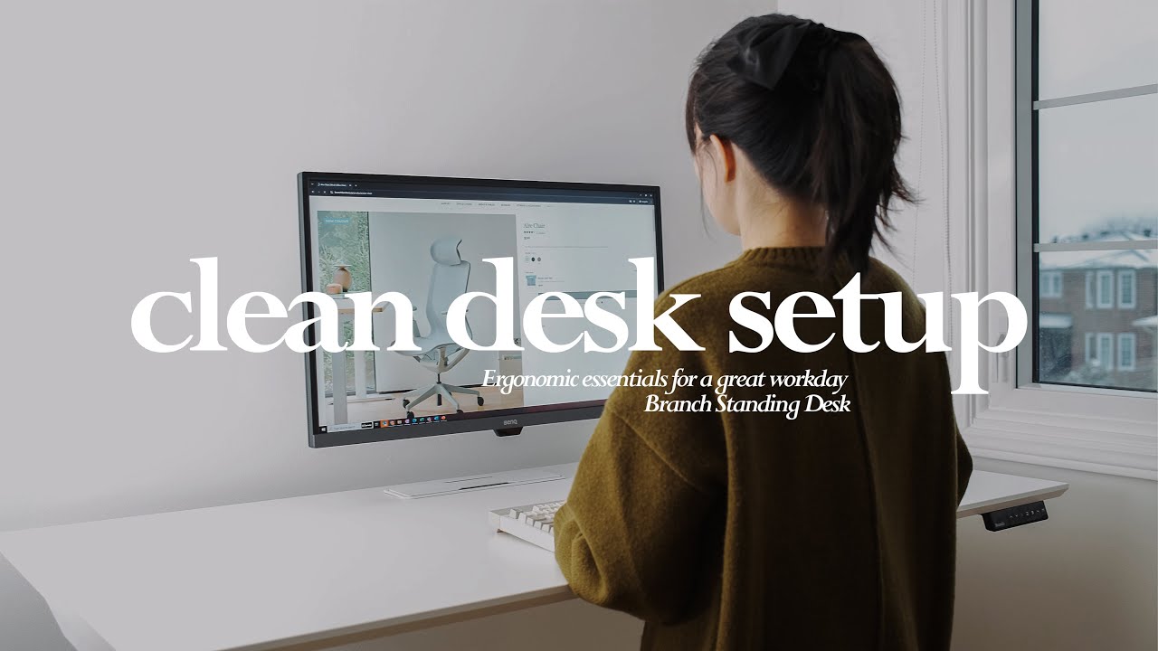 Организация чистого стола для моей жены (Обзор офисных столов Branch Standing Desk 2025)